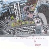 Carte N°4 : ENTRE LES DALLES de Mathias Poisson, 2009. Cette carte de promenade dans les architectures modernes et labyrinthiques du quartier Colombier à Rennes, a été écrite à partir de récits de promeneurs faisant le parcours avec des lunettes floues en décrivant leurs sensations et impressions. PHAKT - Centre Culturel Colombier - RENNES (35)