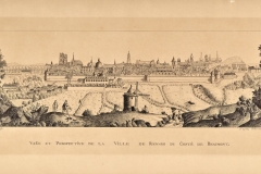 Rennes-vue-et-perspective-de-la-ville-du-côté-de-Beaumont, Esquieu Louis (Auteur) ; 1891. Forestier de Villeneuve François-André ( - 1765) (Auteur ; D’après), 1720. Marque du Domaine Public. Collections du Musée de Bretagne.