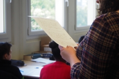 Atelier avec les 6e lors de la résidence d'artiste PRO/ACTIF de Thomas Tudoux au collège Les Chalais (Rennes)