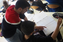 Atelier avec les 6e lors de la résidence d'artiste PRO/ACTIF de Thomas Tudoux au collège Les Chalais (Rennes)